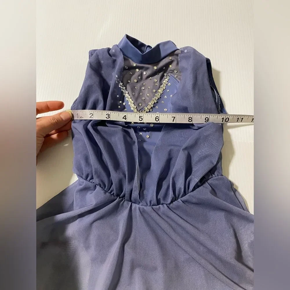 WEISSMAN Dance costume mesh dress blue custom What The World Need Now 13872 SC 6